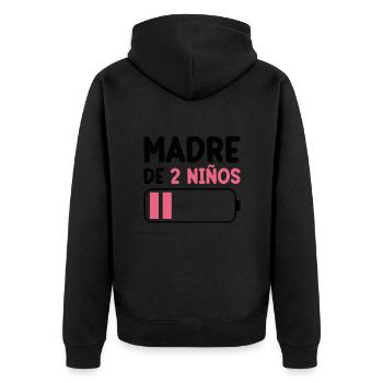 Maman De Deux Enfants - Veste à capuche bio Premium Unisexe - noir - Dos - Nico (187cm)