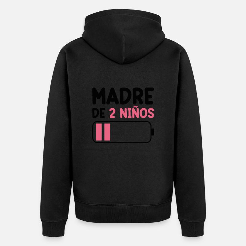 Maman De Deux Enfants - Veste à capuche bio Premium Unisexe - noir