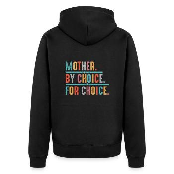 Mutter nach Wahl - Unisex Premium Bio Zip Hoodie - Schwarz - Hinten - Nico (187cm)
