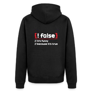 Programmierer Programmierung Software Coding Encoder - Unisex Premium Bio Zip Hoodie - Schwarz - Hinten - Nico (187cm)