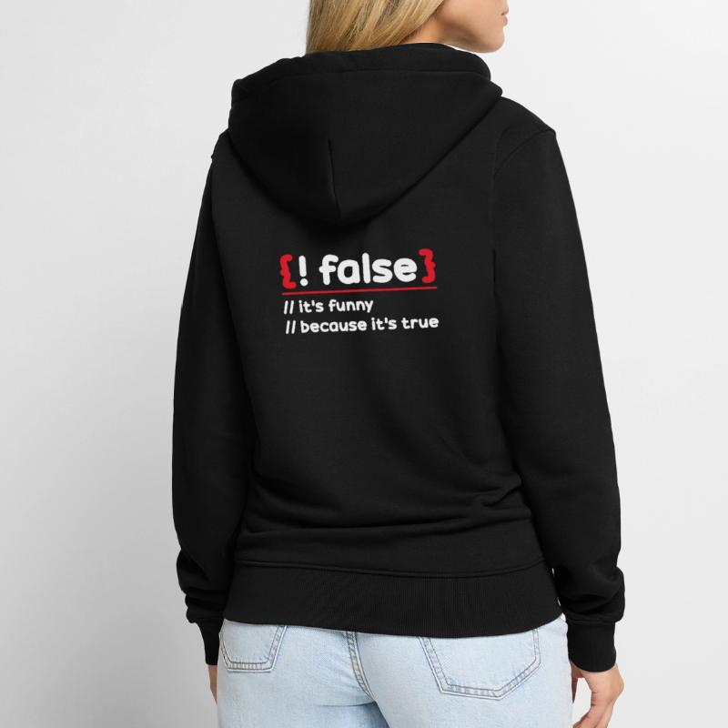 Programmierer Programmierung Software Coding Encoder Unisex Premium Bio Zip Hoodie