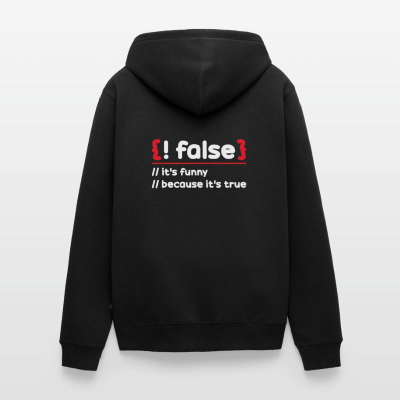 Programmierer Programmierung Software Coding Encoder Unisex Premium Bio Zip Hoodie