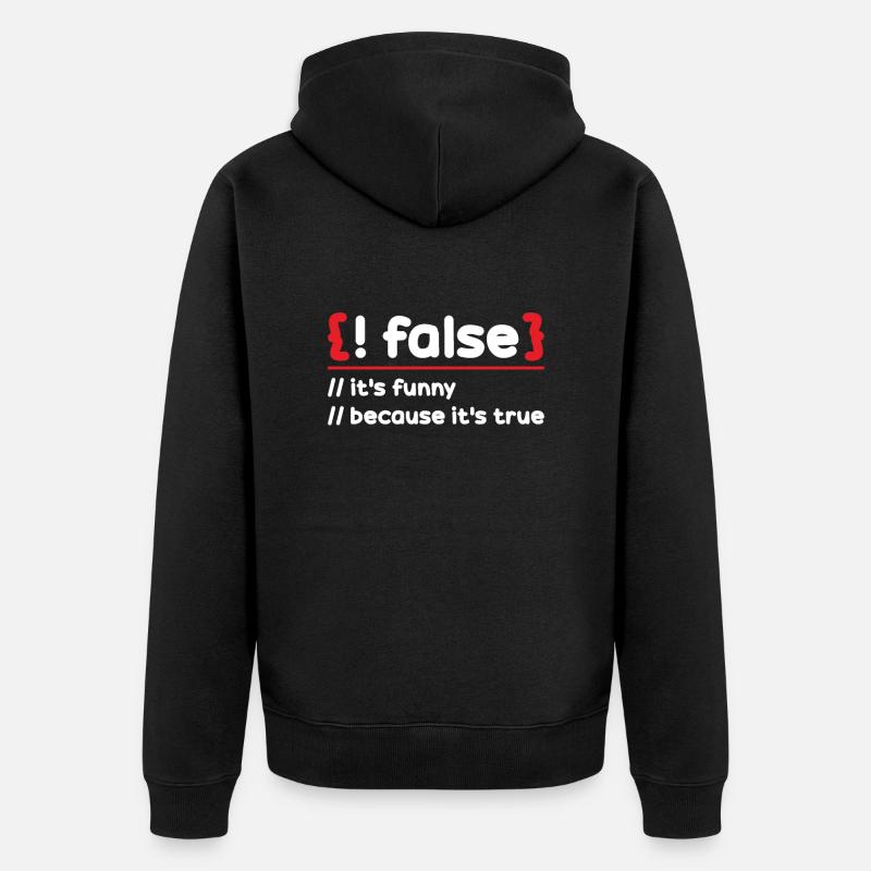 Programmer Programming Software Coding Encoder - Unisex Premium Organic Zip Hoodie - black