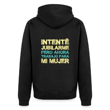 Retraite Humour Drôle Retraité Travail Pension - Veste à capuche bio Premium Unisexe - noir - Dos - Nico (187cm)