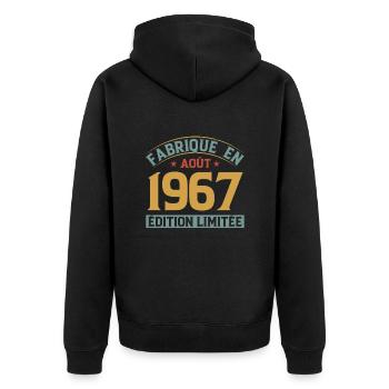 Fabriqué En Août 1967 Édition Limitée - Veste à capuche bio Premium Unisexe - noir - Dos - Nico (187cm)