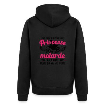 Princesse Et Motarde À La Fois Idée Cadeau Moto - Veste à capuche bio Premium Unisexe - noir - Dos - Nico (187cm)