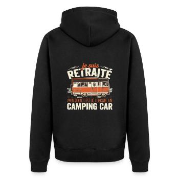 Je Suis Un Retraité Avec Un Camping Car - Veste à capuche bio Premium Unisexe - noir - Dos - Nico (187cm)