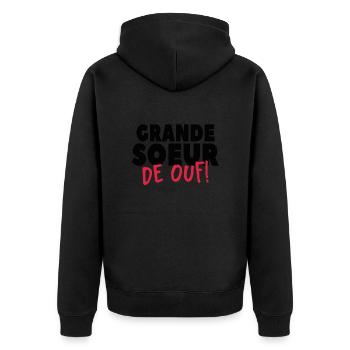 Grand Soeur De Ouf - Veste à capuche bio Premium Unisexe - noir - Dos - Nico (187cm)