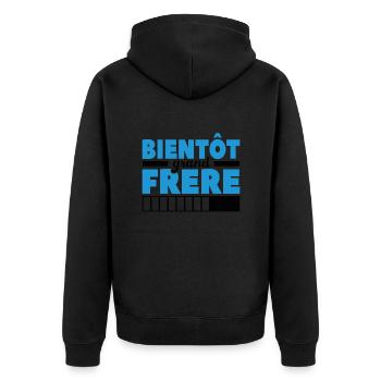 Bientôt Grand-frère - Veste à capuche bio Premium Unisexe - noir - Dos - Nico (187cm)