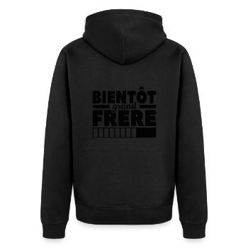 Bientôt Grand-frère - Veste à capuche bio Premium Unisexe - noir - Dos - Nico (187cm)
