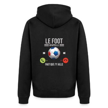 Le Foot M'appelle Faut Que J'y Aille - Veste à capuche bio Premium Unisexe - noir - Dos - Nico (187cm)