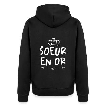 Soeur En Or - Veste à capuche bio Premium Unisexe - noir - Dos - Nico (187cm)