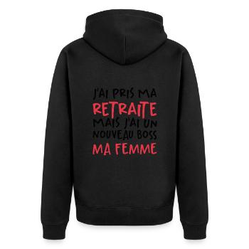 J'ai Pris Ma Retraite - Veste à capuche bio Premium Unisexe - noir - Dos - Nico (187cm)