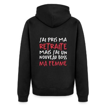 J'ai Pris Ma Retraite - Veste à capuche bio Premium Unisexe - noir - Dos - Nico (187cm)