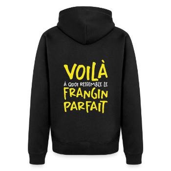 Voilà À Quoi Ressemble Le Frangin Parfait - Veste à capuche bio Premium Unisexe - noir - Dos - Nico (187cm)