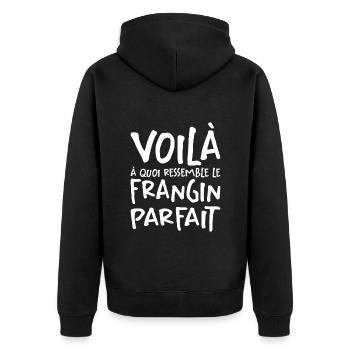 Voilà À Quoi Ressemble Le Frangin Parfait - Veste à capuche bio Premium Unisexe - noir - Dos - Nico (187cm)