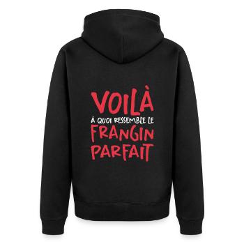 Voilà À Quoi Ressemble Le Frangin Parfait - Veste à capuche bio Premium Unisexe - noir - Dos - Nico (187cm)