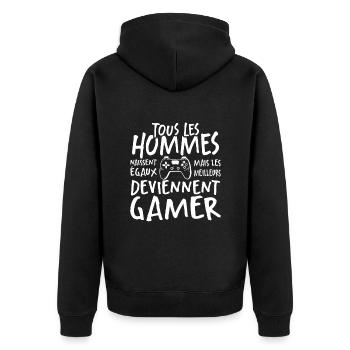 Les Meilleurs Hommes Deviennent Gamer - Veste à capuche bio Premium Unisexe - noir - Dos - Nico (187cm)