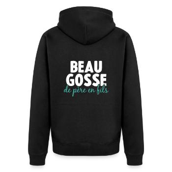 Beau Gosse De Père En Fils - Veste à capuche bio Premium Unisexe - noir - Dos - Nico (187cm)