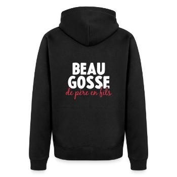 Beau Gosse De Père En Fils - Veste à capuche bio Premium Unisexe - noir - Dos - Nico (187cm)