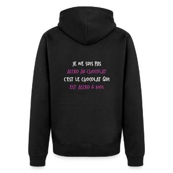 Le Chocolat Qui Est Accro À Moi - Veste à capuche bio Premium Unisexe - noir - Dos - Nico (187cm)