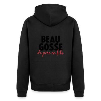 Beau Gosse De Père En Fils - Veste à capuche bio Premium Unisexe - noir - Dos - Nico (187cm)
