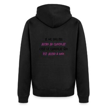 Le Chocolat Qui Est Accro À Moi - Veste à capuche bio Premium Unisexe - noir - Dos - Nico (187cm)