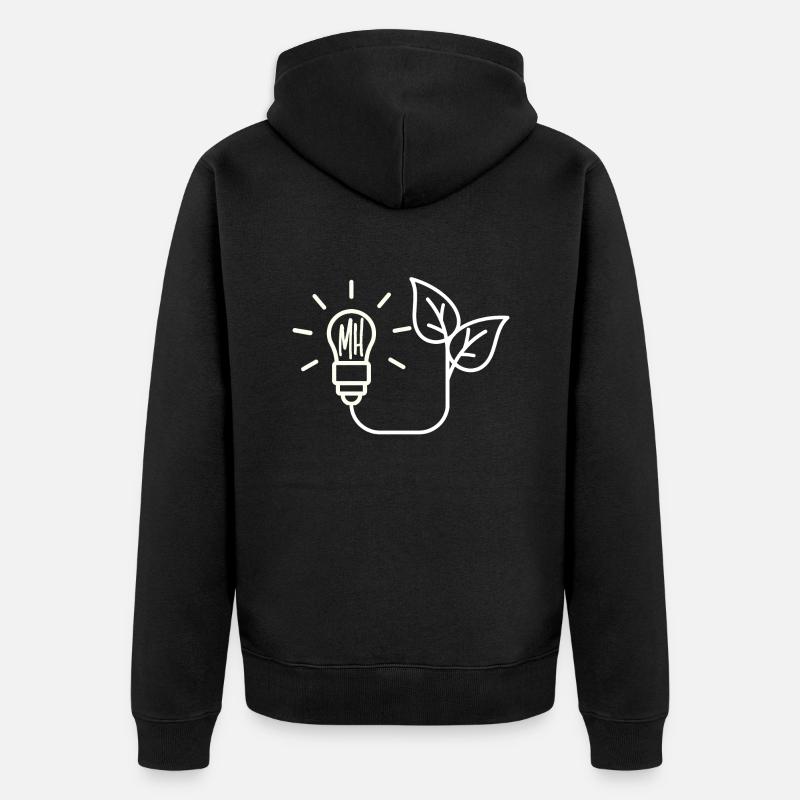 MaShSmall (Weiß) - Unisex Premium Bio Zip Hoodie - Schwarz