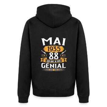 Mai 1935 88 Ans Que Je Suis Génial Anniversaire - Veste à capuche bio Premium Unisexe - noir - Dos - Nico (187cm)