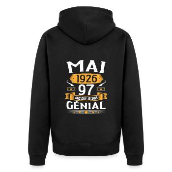 Mai 1926 97 Ans Que Je Suis Génial Anniversaire - Veste à capuche bio Premium Unisexe - noir - Dos - Nico (187cm)