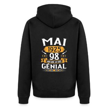Mai 1925 98 Ans Que Je Suis Génial Anniversaire - Veste à capuche bio Premium Unisexe - noir - Dos - Nico (187cm)