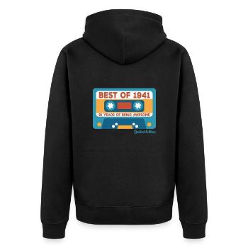Das Beste aus der Limited Edition von 1941 - Unisex Premium Bio Zip Hoodie - Schwarz - Hinten - Nico (187cm)
