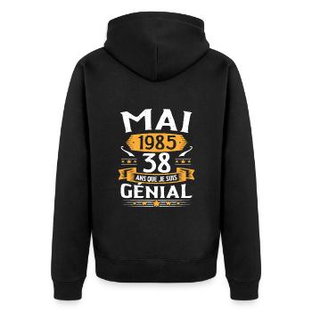 Mai 1985 38 Ans Que Je Suis Génial Anniversaire - Veste à capuche bio Premium Unisexe - noir - Dos - Nico (187cm)