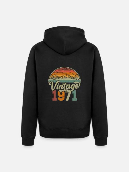 Vintage 1971 - Veste à capuche bio Premium Unisexe - noir