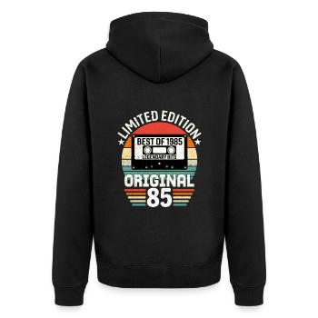 Édition Limitée Du Meilleur De L'original De 1985 - Veste à capuche bio Premium Unisexe - noir - Dos - Nico (187cm)