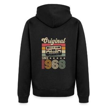 Anniversaire Vintage Idée Cadeau Original 1968 - Veste à capuche bio Premium Unisexe - noir - Dos - Nico (187cm)