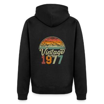 Vintage 1977 - Veste à capuche bio Premium Unisexe - noir - Dos - Nico (187cm)