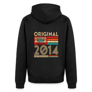 Original Legendary Hits Best of 2014 - Unisex Premium Bio Zip Hoodie - Schwarz - Hinten - Nico (187cm)