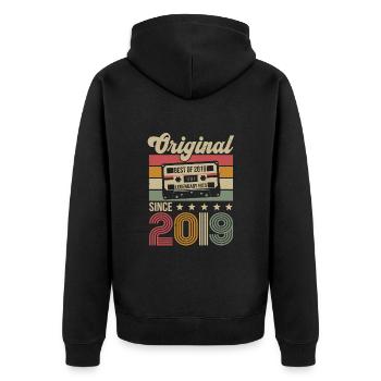 Vintage Birthday Original Gift Idea 2019 - Unisex Premium Organic Zip Hoodie - black - Back - Nico (187cm)