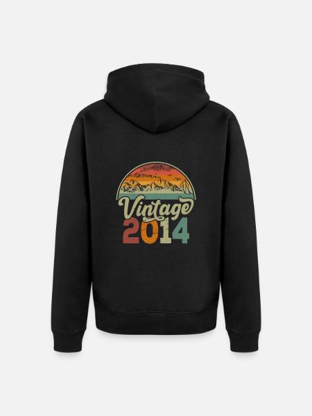 Jahrgang 2014 - Unisex Premium Bio Zip Hoodie - Schwarz