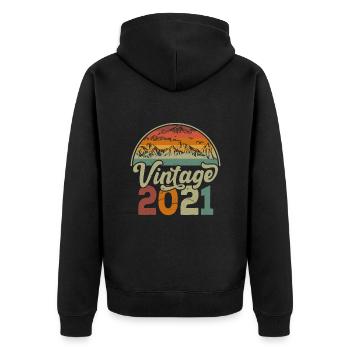 Vintage 2021 - Veste à capuche bio Premium Unisexe - noir - Dos - Nico (187cm)