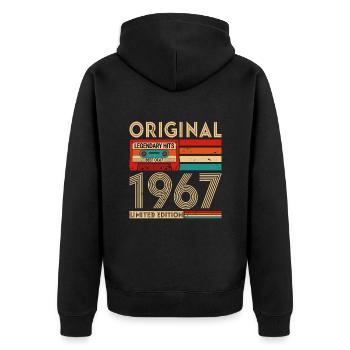 Original legendäre Hits Das Beste von 1967 - Unisex Premium Bio Zip Hoodie - Schwarz - Hinten - Nico (187cm)
