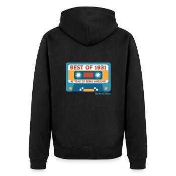 1931 Vintage Vintage Retro Geburtstagsgeschenk - Unisex Premium Bio Zip Hoodie - Schwarz - Hinten - Nico (187cm)