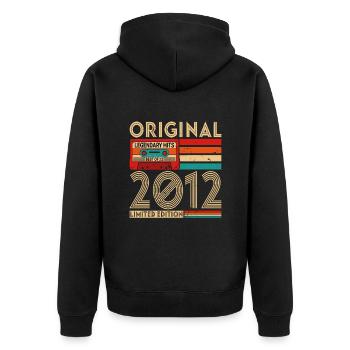 Original legendary hits Best of 2012 - Unisex Premium Organic Zip Hoodie - black - Back - Nico (187cm)