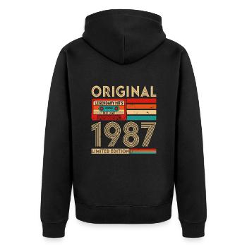 Original legendary hits Best of 1987 - Unisex Premium Organic Zip Hoodie - black - Back - Nico (187cm)