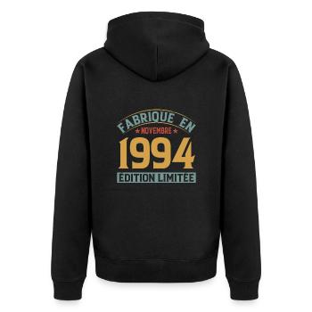Fabriqué En Novembre 1994 Édition Limitée - Veste à capuche bio Premium Unisexe - noir - Dos - Nico (187cm)