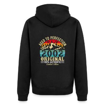 Aged to perfection 2002 Original - Unisex Premium Organic Zip Hoodie - black - Back - Nico (187cm)