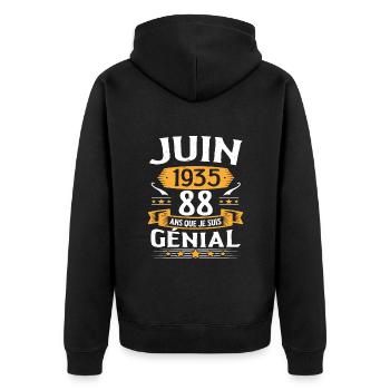 Juin 1935 88 Ans Que Je Suis Génial Anniversaire - Veste à capuche bio Premium Unisexe - noir - Dos - Nico (187cm)