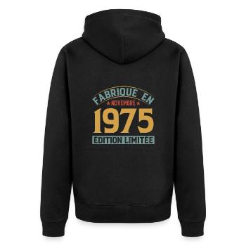 Fabriqué En Novembre 1975 Édition Limitée - Veste à capuche bio Premium Unisexe - noir - Dos - Nico (187cm)