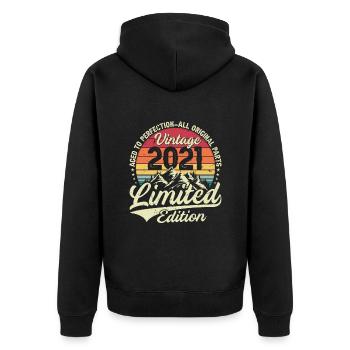 Génial Depuis 2021 Anniversaire 2021 Millésime - Veste à capuche bio Premium Unisexe - noir - Dos - Nico (187cm)